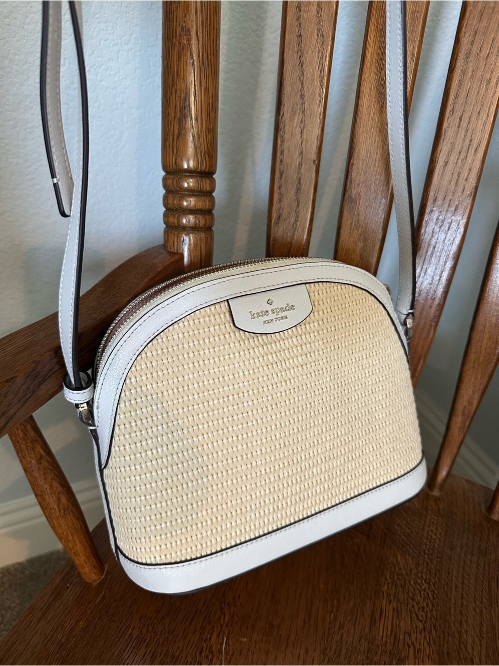 Kate Spade Cream Woven Crossbody Bag